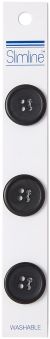 Slimline Buttons Series 1 Black 4 Hole 3 per 4 inch 3 Per Pkg