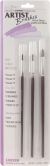 Red Sable Artist Brush Set 3 Per Pkg