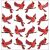 Jolees Cabochon Dimensional Repeat Stickers Cardinals