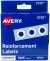 Avery White Self Adhesive Reinforcement Labels 1000 Per Pkg .25 Inch Round