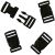 Parachute Cord Bracelet Buckles 20mm 4 Per Pkg Black