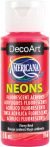 Americana Neons Fluorescent Acrylic Paint 2oz Fiery Red