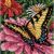 Dimensions Mini Needlepoint Kit 5 Inch X5 Inch Butterfly On Zinnia Stitched On Floss