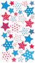 Sticko Stickers Metallic Red White and Blue Stars