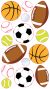 Sticko Stickers Metallic Popular Sports Balls