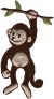 Wrights Iron On Applique Monkey On Branch