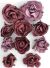 Kaisercraft Paper Blooms 10 Per Pkg Cranberry 1 inch 1.5 inch 