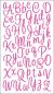 Sticko Alphabet Stickers Sweetheart Script Small Glitter Pink