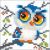 RIOLIS Counted Cross Stitch Kit 4 Inch X4 Inch Scops Owl 14 Count