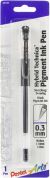 Pentel Hybrid Technica Liquid Gel Pen .3mm 1 Per Pkg Black