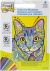 Pencil Works Color By Number Kit 9 inch X12 inch Colorful Cat