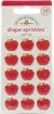Doodlebug Sprinkles Adhesive Glossy Enamel Shapes Apple A Day School Days