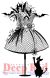 Deep Red Cling Stamp 2 inch X3.1 inch Halloween Dress Form