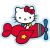 C and D Visionary Stickers Hello Kitty Plane