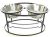 Bone Raised Double Dog Bowl - Medium/Black