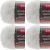 Spinrite Red Heart Scrubby Sparkle Yarn Marshmallow Pack of 4 Skein