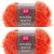 Spinrite Red Heart Scrubby Sparkle Yarn Orange Pack of 2 Skein