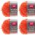 Spinrite Red Heart Scrubby Sparkle Yarn Orange Pack of 4 Skein