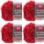 Spinrite Red Heart Scrubby Sparkle Yarn Strawberry Pack of 4 Skein