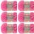 Spinrite Red Heart Scrubby Sparkle Yarn Watermelon Pack of 6 Skein