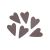 Rusted Tin Folk Heart 1.5 Inches 6 Pieces
