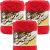 Spinrite Lily Sugar n Cream Yarn Solids Red Pack of 3 Skein