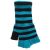 Halloween Wholesalers Striped Short Fingerless Gloves Stripped Black and Teal 