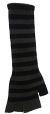 Halloween Wholesalers Striped Long Fingerless Gloves Grey 