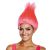 Women S Hot Colored Licensed Adult Troll Wig Pink One Size