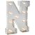 Metal Marquee Letter N Galvanized Silver 9.875 Inches