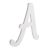 9 Inches White Wood Letter A Brush Font