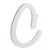 9 Inches White Wood Letter C Brush Font
