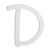 9 Inches White Wood Letter D Brush Font