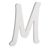 9 Inches White Wood Letter M Brush Font