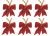 Ornament Bow Red Glitter 1.25 inches