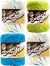 Spinrite Lily Sugar n Cream Limited Edition 100 Percent Cotton Yarn Curated Summer Print Hot Blue Hot Green Pack of 4 Skein 