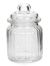 Glass Canister With Lid Ribbed Clear 3 X 4.9375 Inches