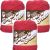 Spinrite Lily Sugar n Cream Yarn Solids Country Red Pack of 3 Skein