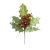 Christmas Floral Artificial Christmas Pick with Holly Metallic Green andRed