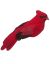 Bird Cardinal Velvet Red 4.3 Inches