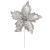 Poinsettia Pick Glitter Silver 8 Inches