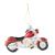 Motorcycle Ornament Glass Red Silver 3.5 Inches