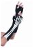 Women s Skeleton Fingerless Gloves Black One Size