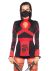 Leg Avenue 3 Piece Dragon Ninja Black/Red Small