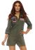 Leg Avenue Women s Top Gun Licensed Romper Flight Suit Costume Large