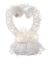 Cake Topper Lace Heart Bells White with Silver Hearts and Swan