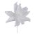 Velvet Poinsettia Pick White/Silver 6 X 10 Inches