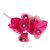 Sheer and Satin Rose Bunch Rhinestone Centers Fuchsia