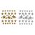 Glitter Stickers Stars Gold and Silver Asst