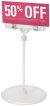 Small Sign Holder with Stand 6.1 Inches White and Clear